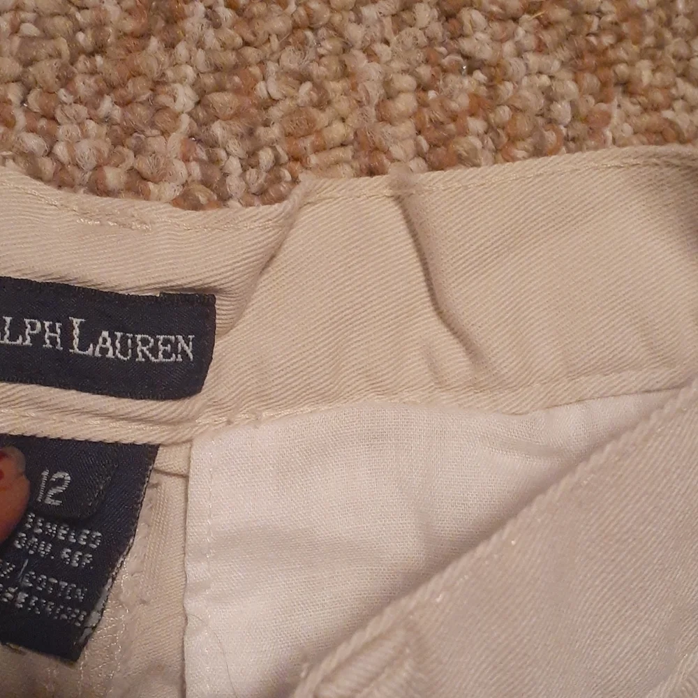 Ralph Lauren Beige Frayed Hem Bermuda Shorts SIZE 12 Casual Preppy Summer